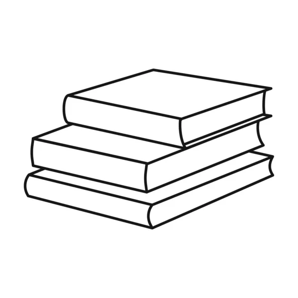 Pila de libros icon.Line vector icono aislado sobre fondo blanco pila de libros  . — Vector de stock