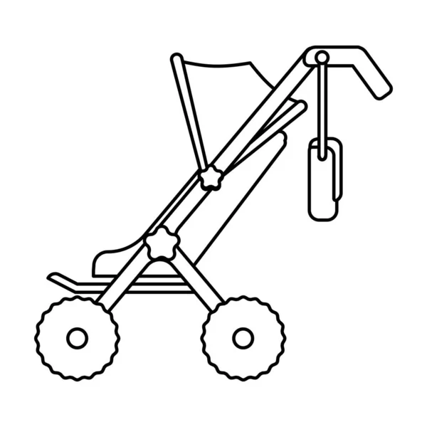 Icono de vector de transporte. Icono de vector de línea aislado en carro de fondo blanco . — Archivo Imágenes Vectoriales