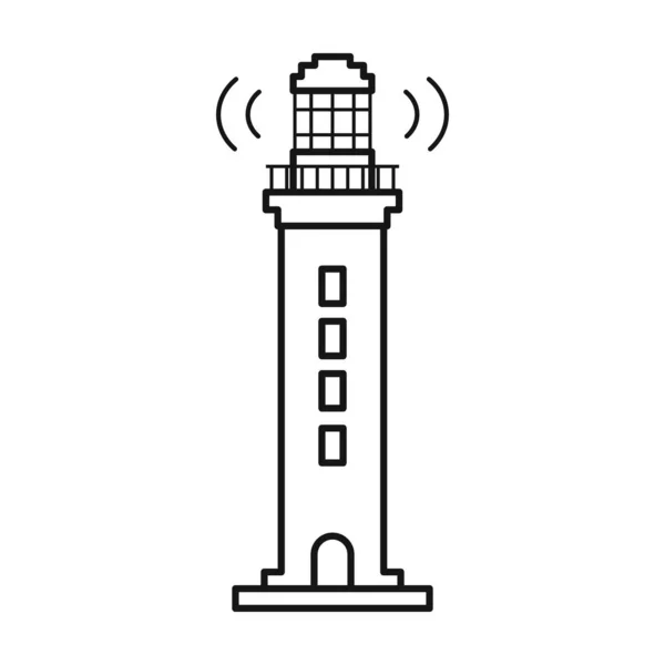 Icono de vector de faro. Icono de vector de línea aislado en faro de fondo blanco . — Vector de stock