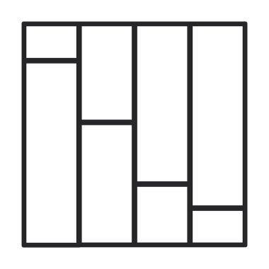 Parke kat vektör simgesi. Çizgi vektör simgesi beyaz arkaplan parke zemininde izole edildi.