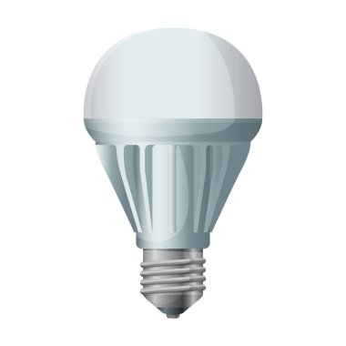 Halojen ampul vektör simgesi. Gerçekçi vektör simgesi beyaz arkaplan halojen ampulünde izole edildi.