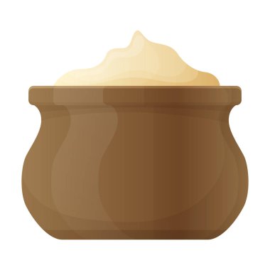 Mayo vektör simgesi. Gerçekçi vektör simgesi beyaz arkaplan mayonezinde izole edildi.