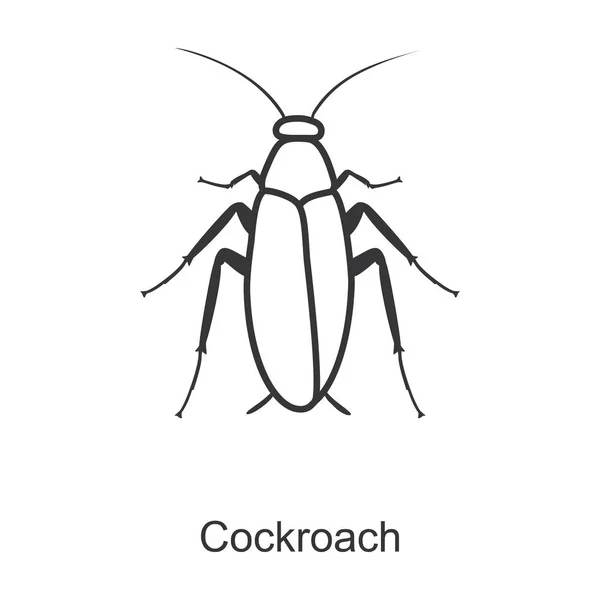 Ikona vektoru švába hmyzí.Ikona vektoru čáry izolované na bílém pozadí hmyzu šváb. — Stockový vektor