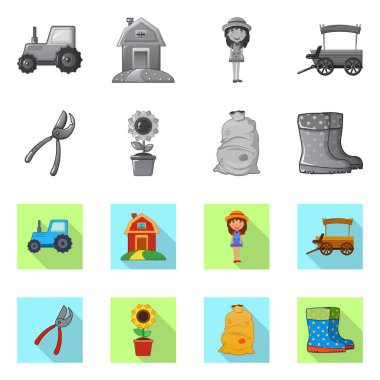 Çiftlik ve tarım işareti yalıtılmış nesne. Çiftlik ve bitki hisse senedi simgesi için web topluluğu.