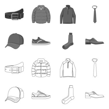 Adam ve giyim logo yalıtılmış nesne. Adam ayarla ve vektör simge stok giyim.