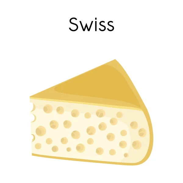 チーズとスイスのロゴのベクトルデザイン。ウェブ用チーズとピースストックシンボルのウェブ要素. — ストックベクタ
