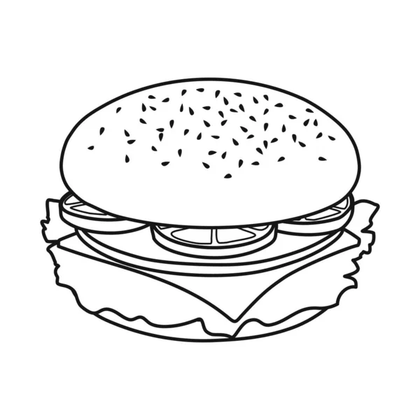 Oggetto isolato di icona panino e formaggio. Elemento web di panino e bacon stock symbol per il web . — Vettoriale Stock