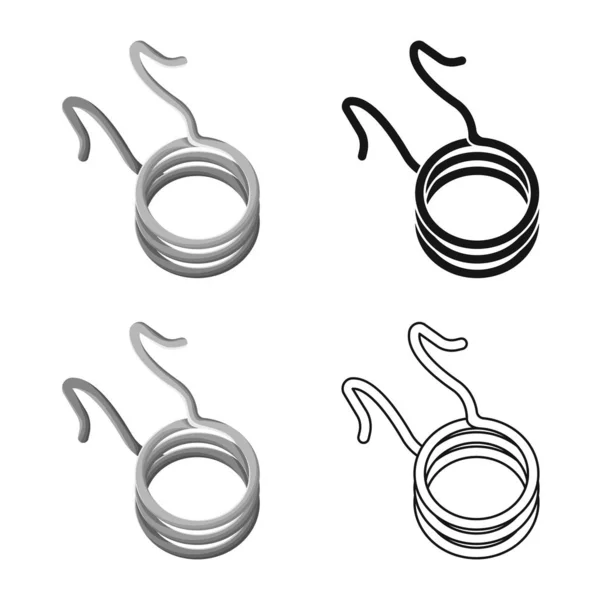Bobin ve spiral işaretlerin vektör tasarımı. Bobin ve çelik stok vektör illüstrasyonunun web ögesi. — Stok Vektör