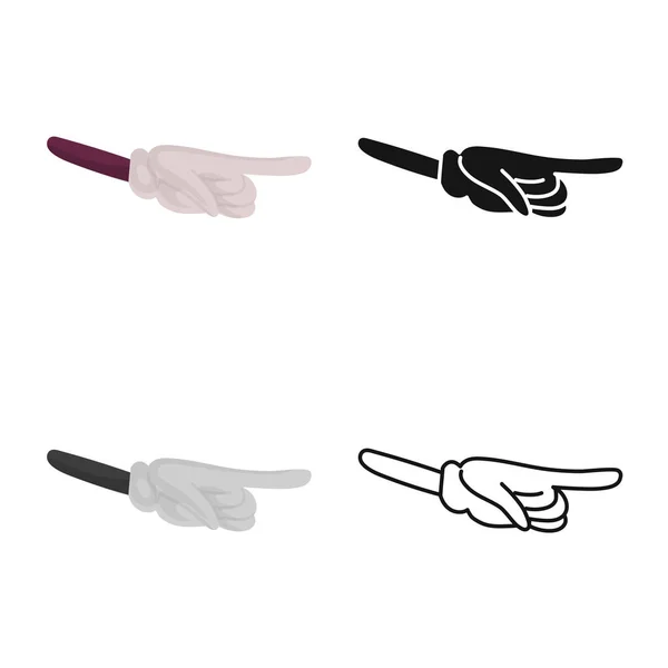 Geïsoleerd voorwerp van wijsvinger en handteken. Grafiek van de afbeelding van de vector van de wijsvinger en de strip. — Stockvector