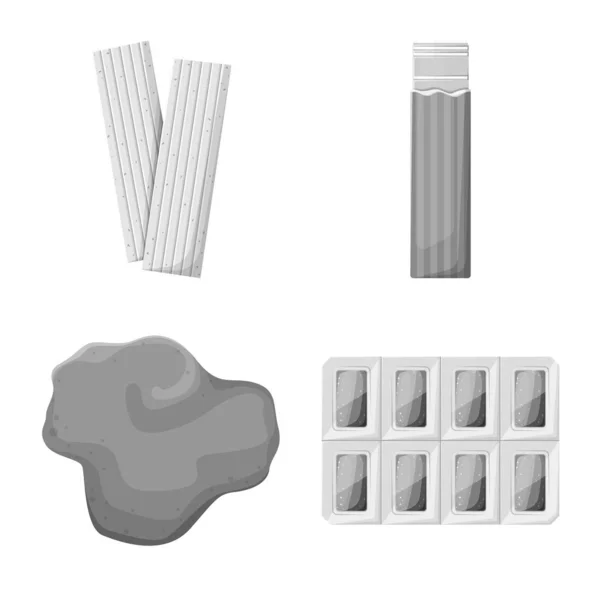Isolerat föremål av tuggummi och friskhetstecken. Insamling av tuggummi och produkt stock symbol för webben. — Stock vektor