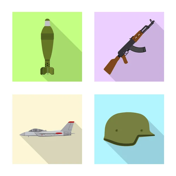 Vektor-Design von Waffe und Gewehrlogo. Sammlung von Waffen- und Armeesymbol für das Web. — Stockvektor