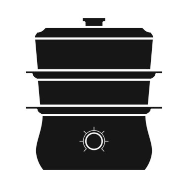 Tencere ve tencere logosu izole edilmiş. Ağ için çanak çömlek ve alet deposu sembolünün grafiği.