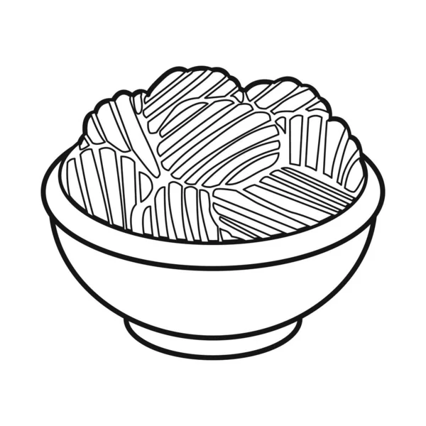 Vector illustration of bowl and chip logo. Graphic of bowl and potato vector icon for stock. — Stock Vector