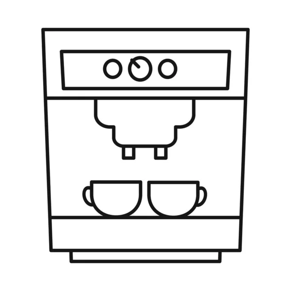 Vektorillustration der Kaffeemaschine und des Gerätesymbols. Grafik der Kaffeemaschine und Werkzeugvektorsymbol für Aktien. — Stockvektor