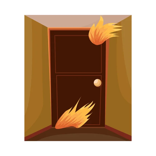 Isolated object of door and flame sign. Set of door and exit stock vector illustration. — Stock Vector