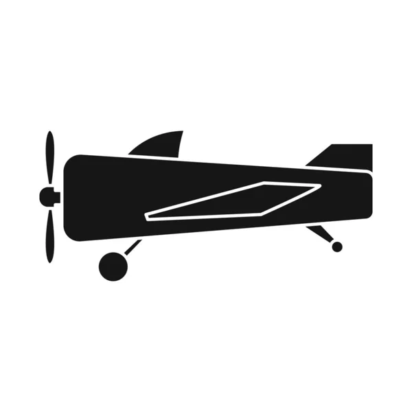 Illustrazione vettoriale di aereo e vecchio segno. Elemento web di piano e biplano stock simbolo per il web . — Vettoriale Stock