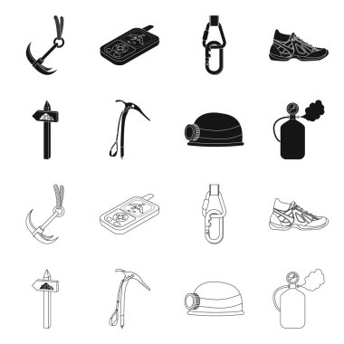 Dağcılık ve tepe logo vektör çizimi. Kamp ve dağcılık topluluğu hisse senedi için vektör simgesi.