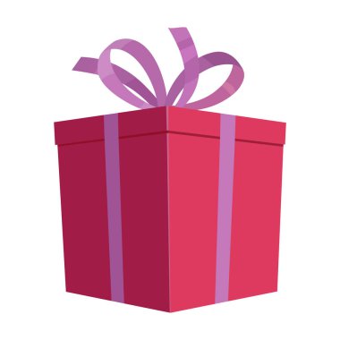 Hediye kutusu ikonu Noel 'i. Karikatür vektör simgesi hediye kutusunun beyaz arka planında izole edilmiş..