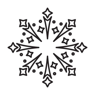 Noel havai fişek ikonu. Beyaz arka planda izole edilmiş çizgi vektör ikonu..