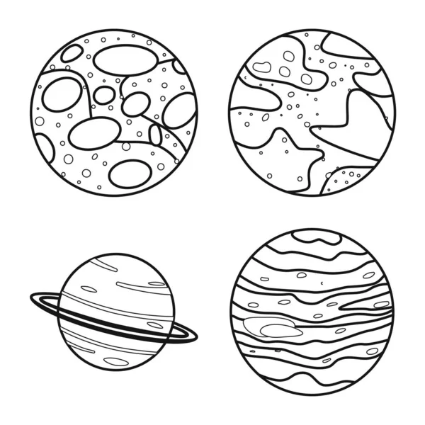 Diseño vectorial del cosmos y el icono de la ciencia. Conjunto de cosmos e ícono de vector del universo para stock . — Vector de stock