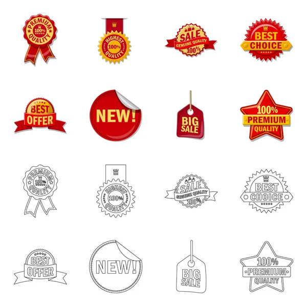 Diseño vectorial de emblema e icono de insignia. Colección de emblema y pegatina icono de vector para stock . — Vector de stock