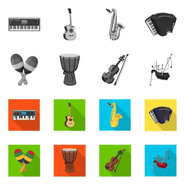 Diseño vectorial de música y logotipo de melodía. Colección de música y herramienta de stock símbolo para la web . — Vector de stock