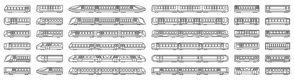 Illustration vectorielle de train de métro sur fond blanc. Ligne définie icône de transport metro.Vector illustration set icône train de métro . — Image vectorielle