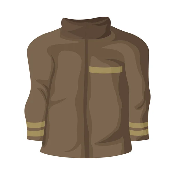 Vector illustration of jacket and fireman symbol. Set of jacket and clothing vector icon for stock. — 스톡 벡터