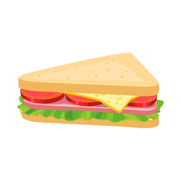 Objeto isolado de ícone de hambúrguer e hoagie. Gráfico de hambúrguer e símbolo de estoque triangular para web . — Vetor de Stock