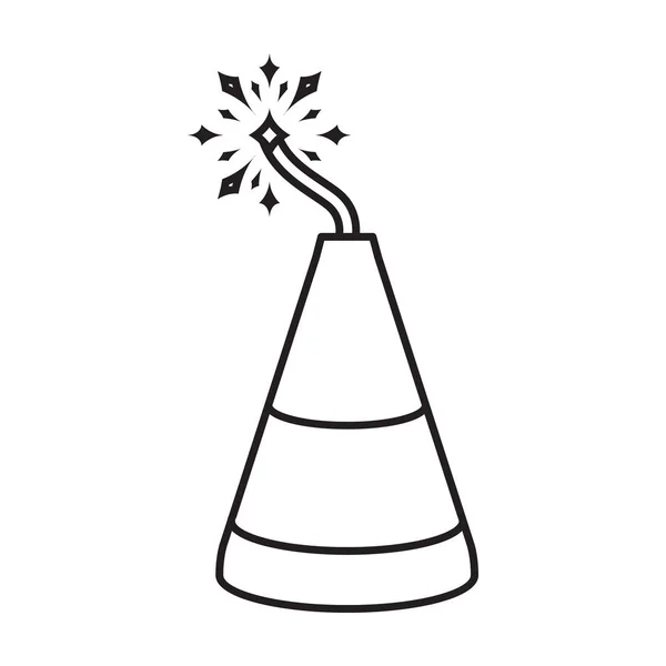 Feuerwerkskörper Vektor icon.line Vektor-Symbol isoliert auf weißem Hintergrund Feuerwerkskörper . — Stockvektor