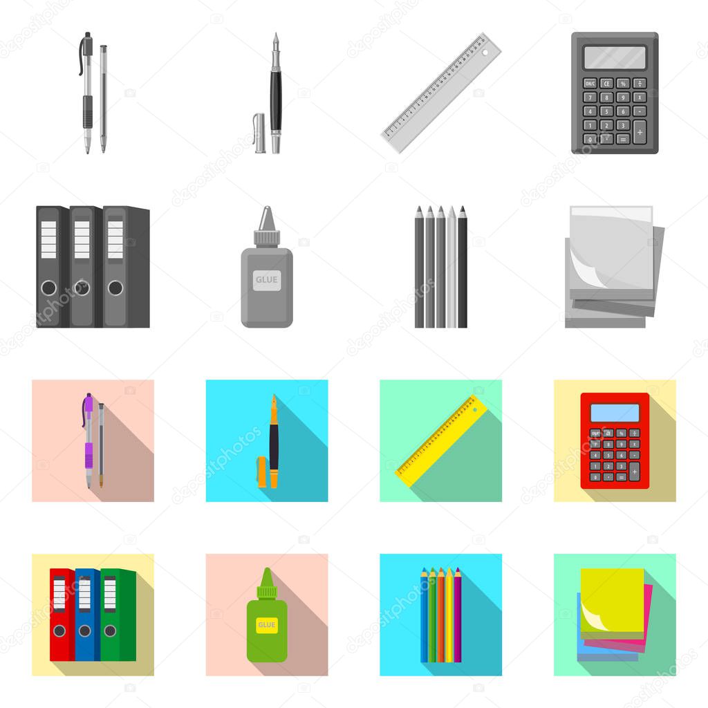 Vector design of office and supply icon. Collection of office and school stock vector illustration.