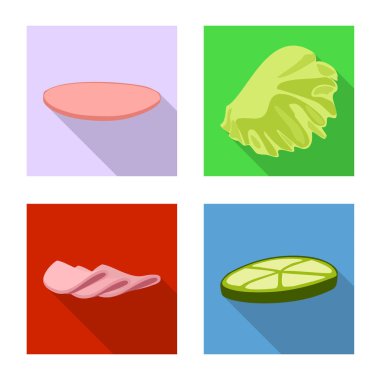 Kahvaltı ve lezzetli logonun vektör çizimi. Kahvaltı seti ve lezzetli stok vektör çizimi.