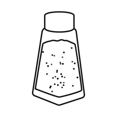 Tuz ve karıştırıcı logonun izole edilmiş bir nesnesi. Stok için tuz ve şişe vektör simgesi grafiği.