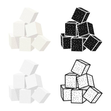 Küp ve baston işaretinin vektör tasarımı. Stok için küp ve şeker vektörü simgesi grafiği.