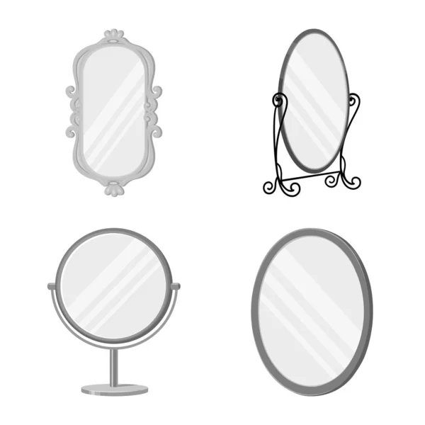 Vector illustration of reflection and glass icon. Collection of reflection and reflect vector icon for stock. — ストックベクタ