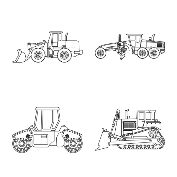 Geïsoleerde object van bouw- en constructie-symbool. Collectie van bouw en machines vector pictogram voor voorraad. — Stockvector