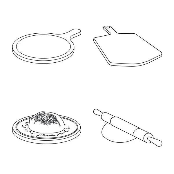 Векторні ілюстрації логотипу піци та їжі. Набір піци та італійського запасу Векторні ілюстрації . — стоковий вектор