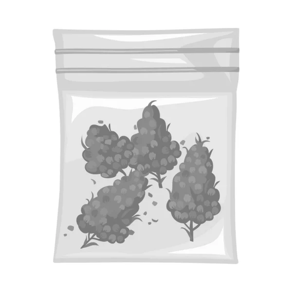 Design vetorial de maconha e ícone de bolsa. Elemento Web do ícone de vetor de maconha e saco para estoque . —  Vetores de Stock