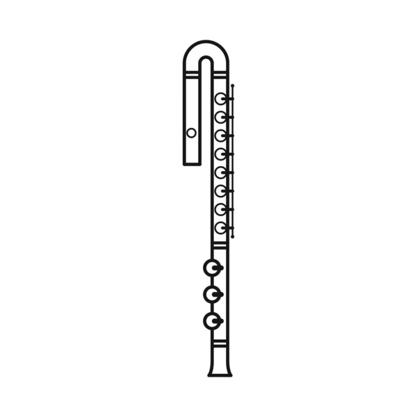 Diseño vectorial de flauta y signo sinfónico. Gráfico de flauta y símbolo de stock orquestal para web . — Vector de stock