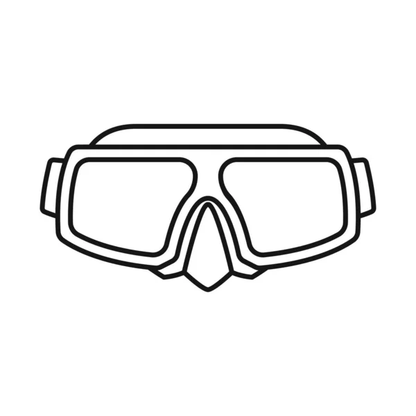 Vektor-Design von Brillen und Maskenzeichen. Web-Element der Brille und Tauchstock-Symbol für Web. — Stockvektor