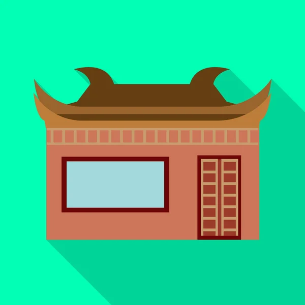 Ilustração vetorial de templo e logotipo hanoi. Coleção de templo e símbolo de estoque vietnamita para web . — Vetor de Stock