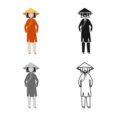 Vietnamlı ve kadın işaretinin izole edilmiş bir nesnesi. Bir dizi Vietnamlı ve kız stok sembolü ağ için.