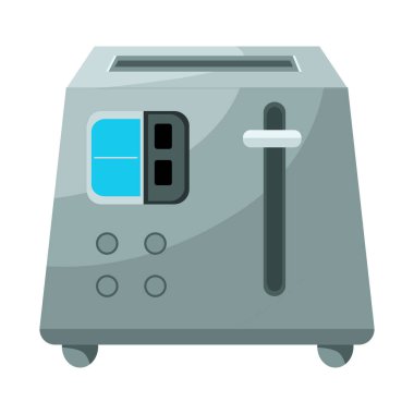 Tost makinesinin ve enstrüman sembolünün vektör tasarımı. Web için tost makinesi ve mutfak malzemesi sembolü grafiği.