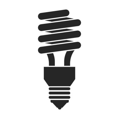 Halojen ampul vektör simgesi. Beyaz arkaplan halojen ampulünde siyah vektör simgesi izole edildi.