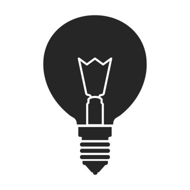 Halojen ampul vektör simgesi. Beyaz arkaplan halojen ampulünde siyah vektör simgesi izole edildi.