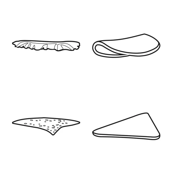 Hamburger ve abur cubur ikonunun vektör çizimi. Stok için hamburger ve kahvaltı vektör simgesi. — Stok Vektör