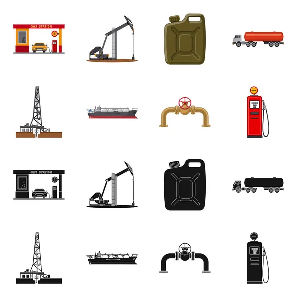 Diseño vectorial del icono del petróleo y el gas. Colección de aceite y petróleo stock vector ilustración . — Archivo Imágenes Vectoriales