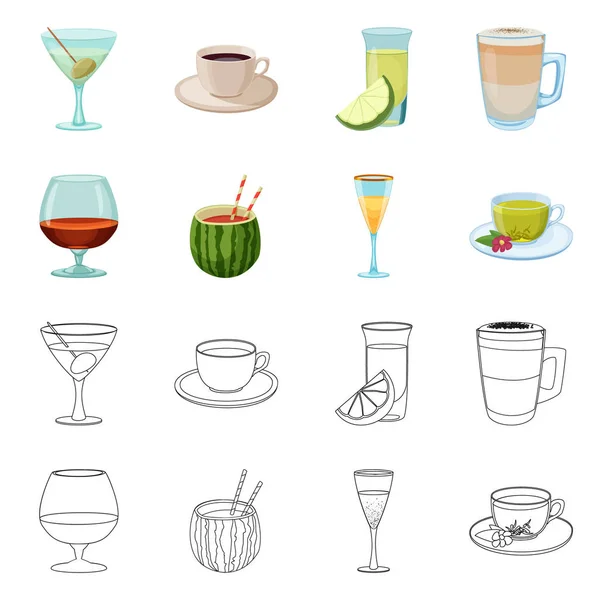 饮料和酒吧符号的矢量设计。集合饮料和党向量图标为股票. — 图库矢量图片