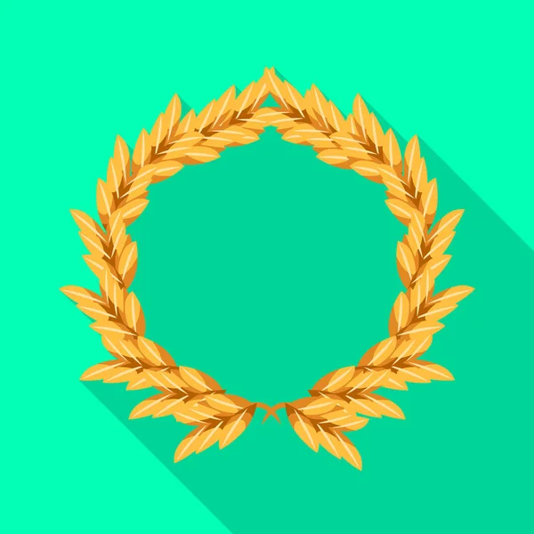 Vector design of wreath and barley logo. Set of wreath and gold stock symbol for web. — 스톡 벡터