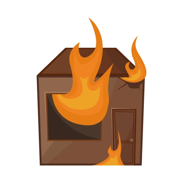 Objeto aislado de casa y símbolo de llama. Conjunto de casa y el icono del vector de combustión para la acción . — Vector de stock